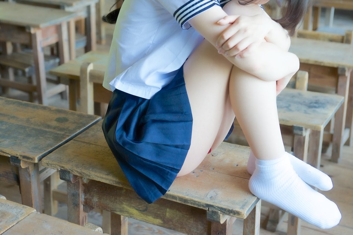 Nake asian woman in school uniforms