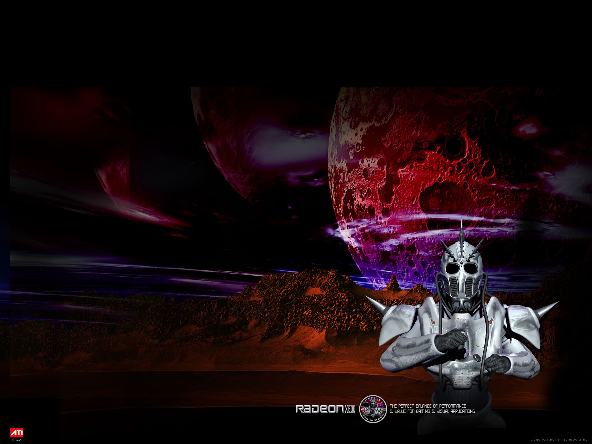 General 2048x1536 artwork planet robot Radeon digital art watermarked