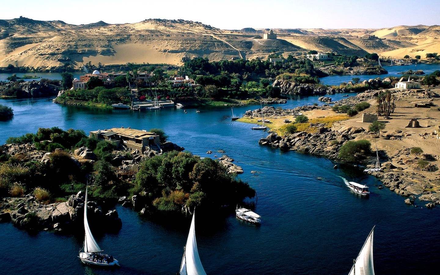 General 1440x900 landscape river boat Nile Egypt vehicle