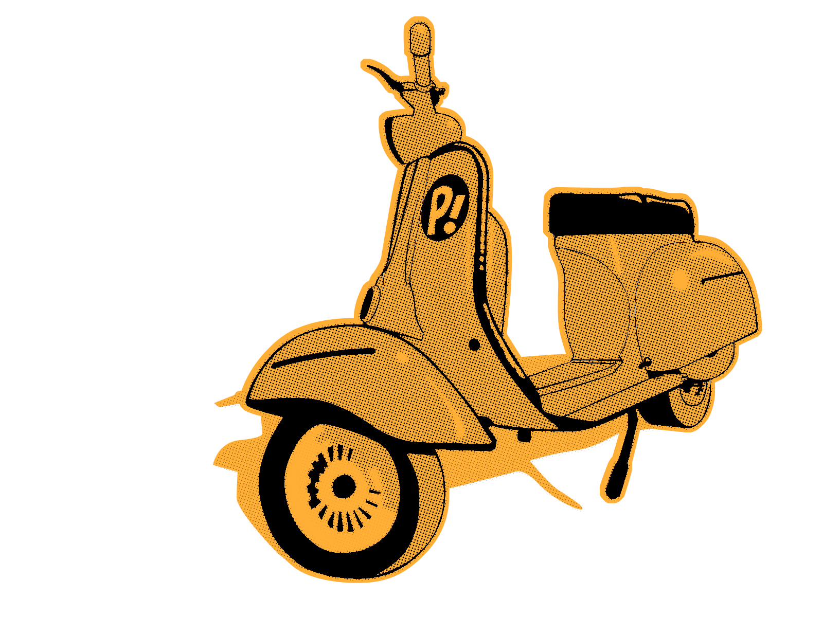 General 1600x1200 FLCL Vespa artwork vehicle simple background yellow scooters