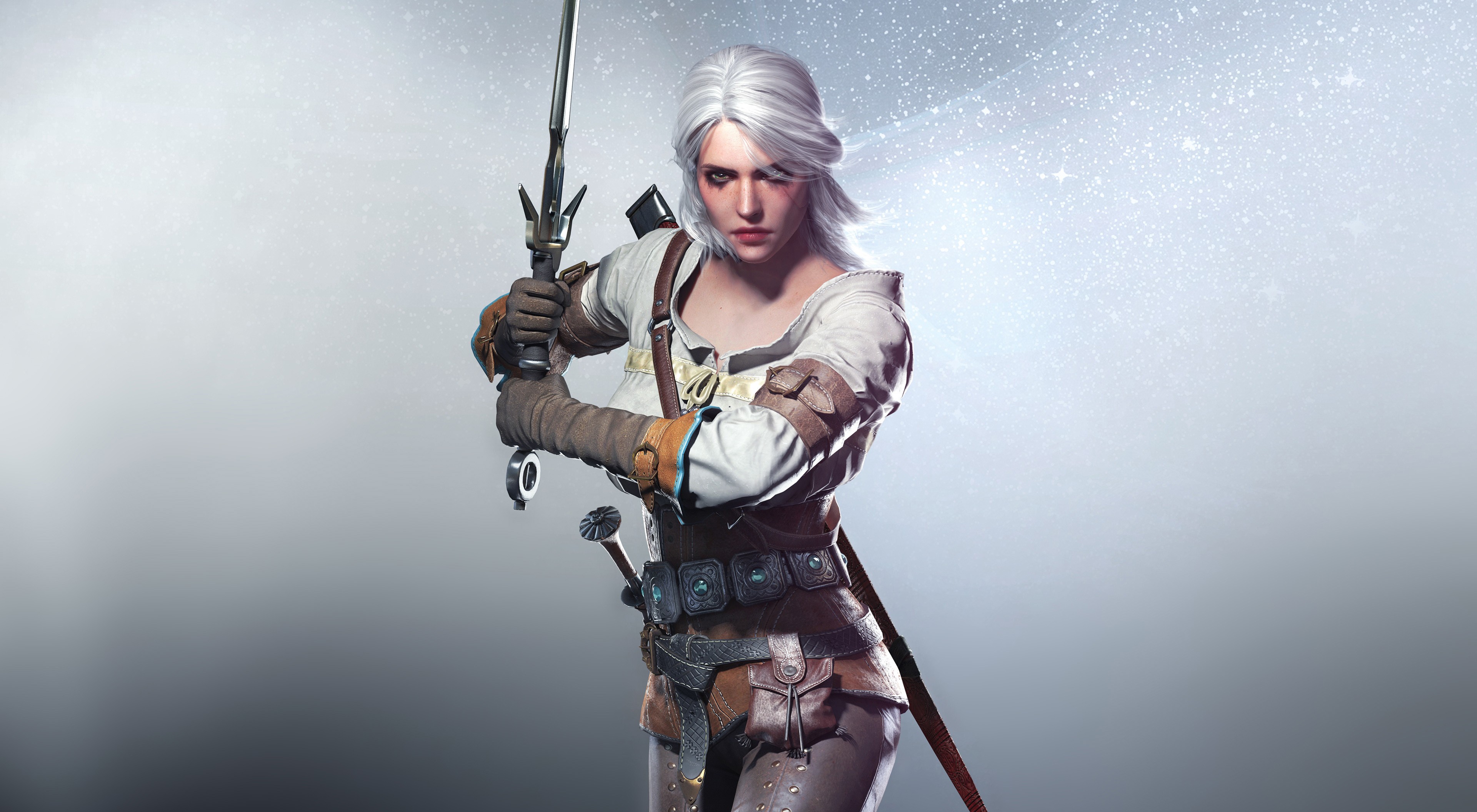 General 3840x2112 Cirilla Fiona Elen Riannon The Witcher 3: Wild Hunt The Witcher video games fantasy girl video game art video game girls fantasy art CD Projekt RED women with swords RPG sword