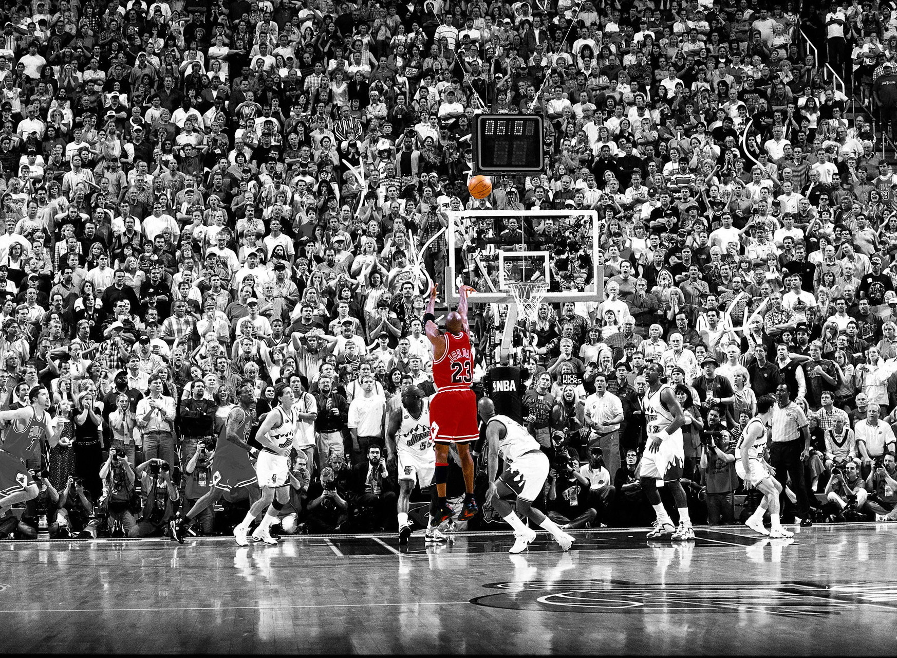 People 1746x1280 Michael Jordan basketball Chicago Bulls selective coloring sport men crowds