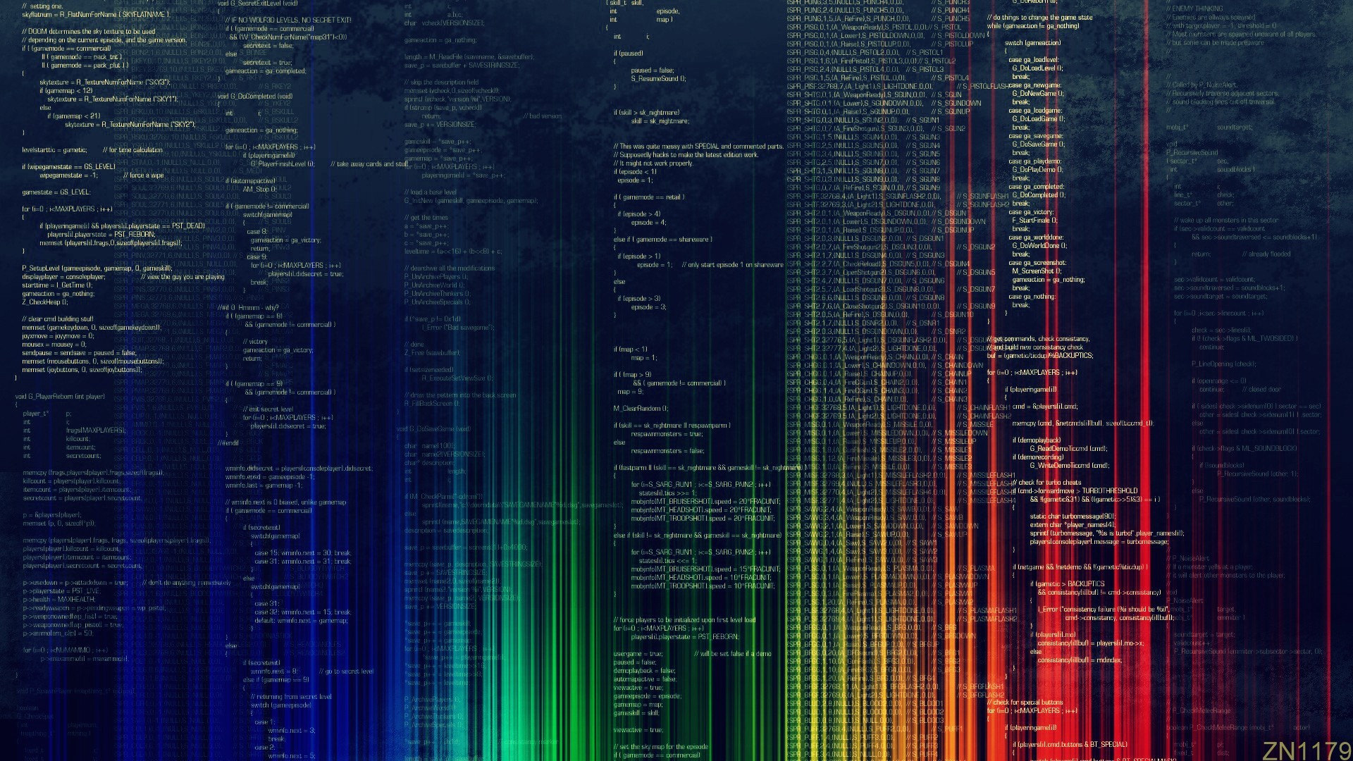 General 1920x1080 code rainbows lights colorful programming