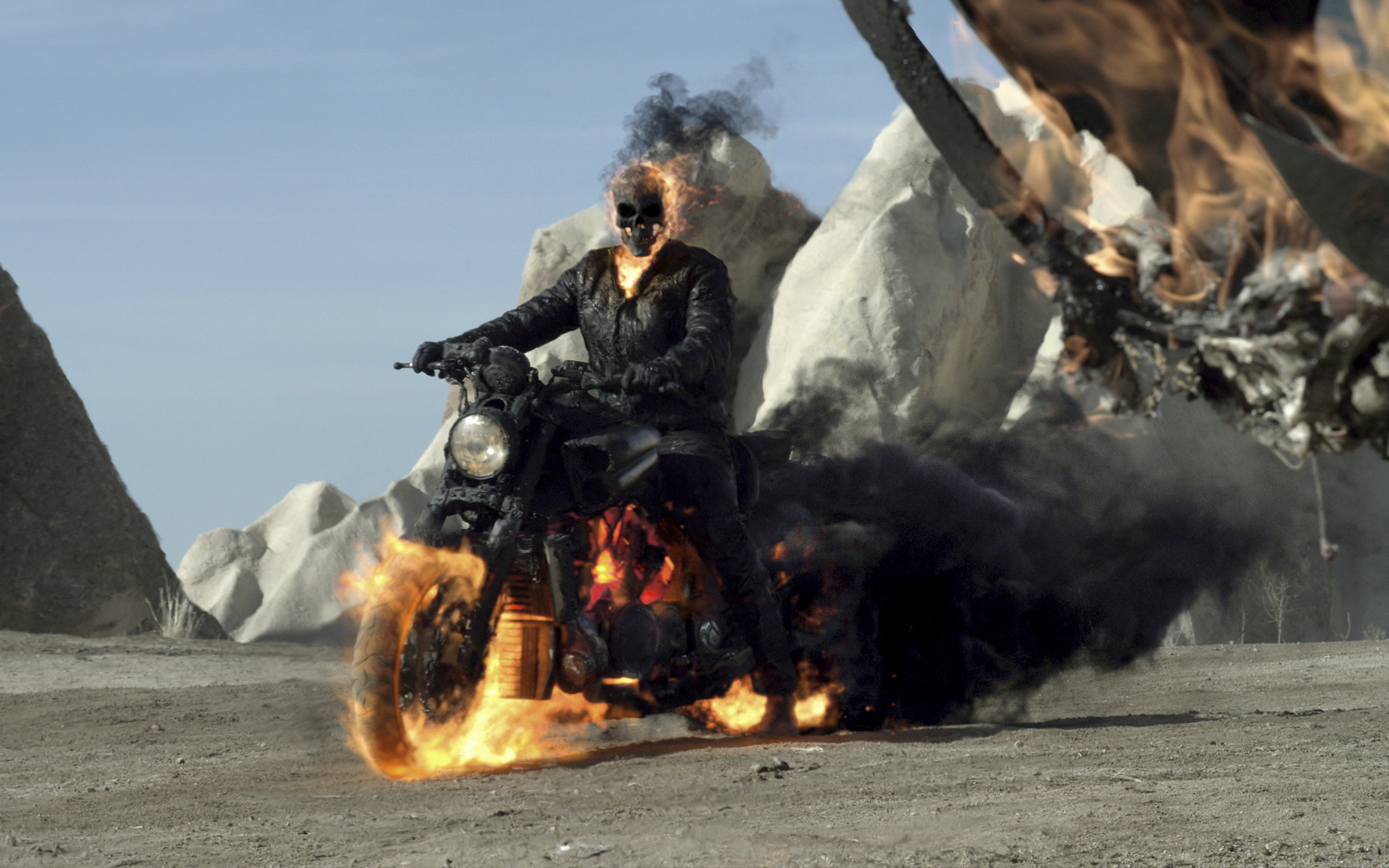 General 2560x1600 movies skull fire motorcycle vehicle Ghost Rider Marvel Comics digital art