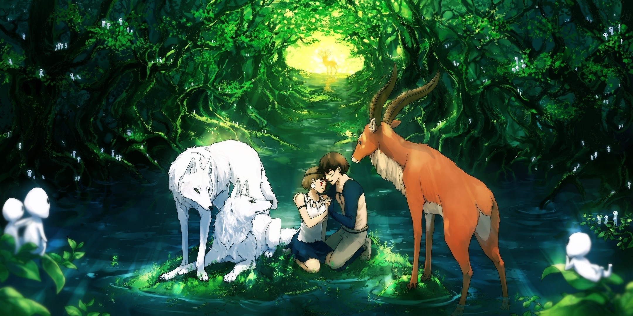 Anime 2160x1080 Studio Ghibli Princess Mononoke anime fantasy art
