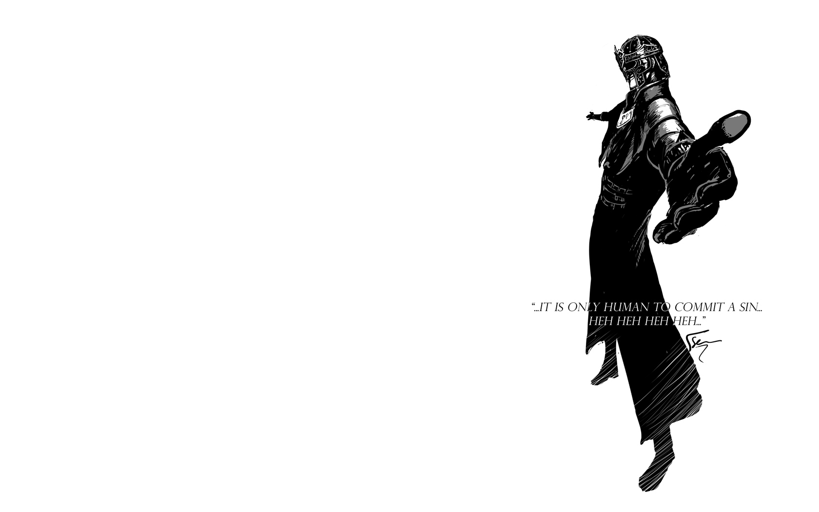 General 1680x1050 Dark Souls video games video game art monochrome simple background white background