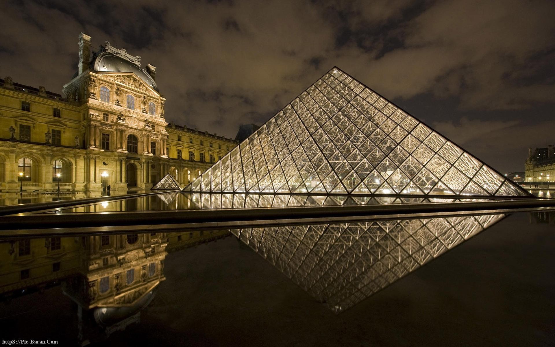 General 1920x1200 Louvre museum reflection landscape Paris France landmark