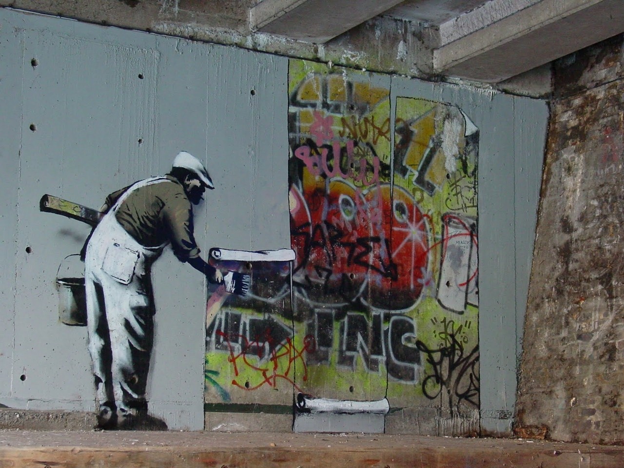 General 1280x960 artwork men Banksy graffiti wall urban painters workers