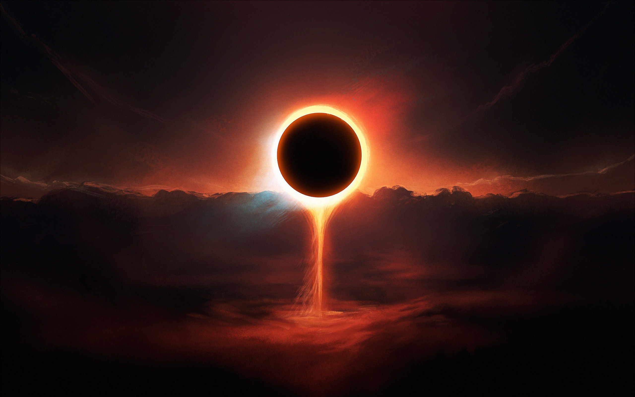 General 2560x1600 digital art dark planet eclipse  sky landscape solar eclipse