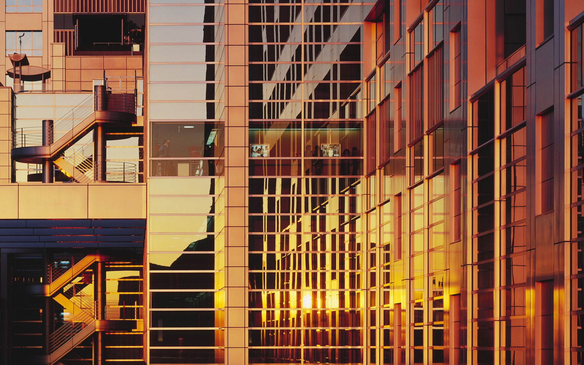 General 1920x1200 photography architecture building reflection sunset