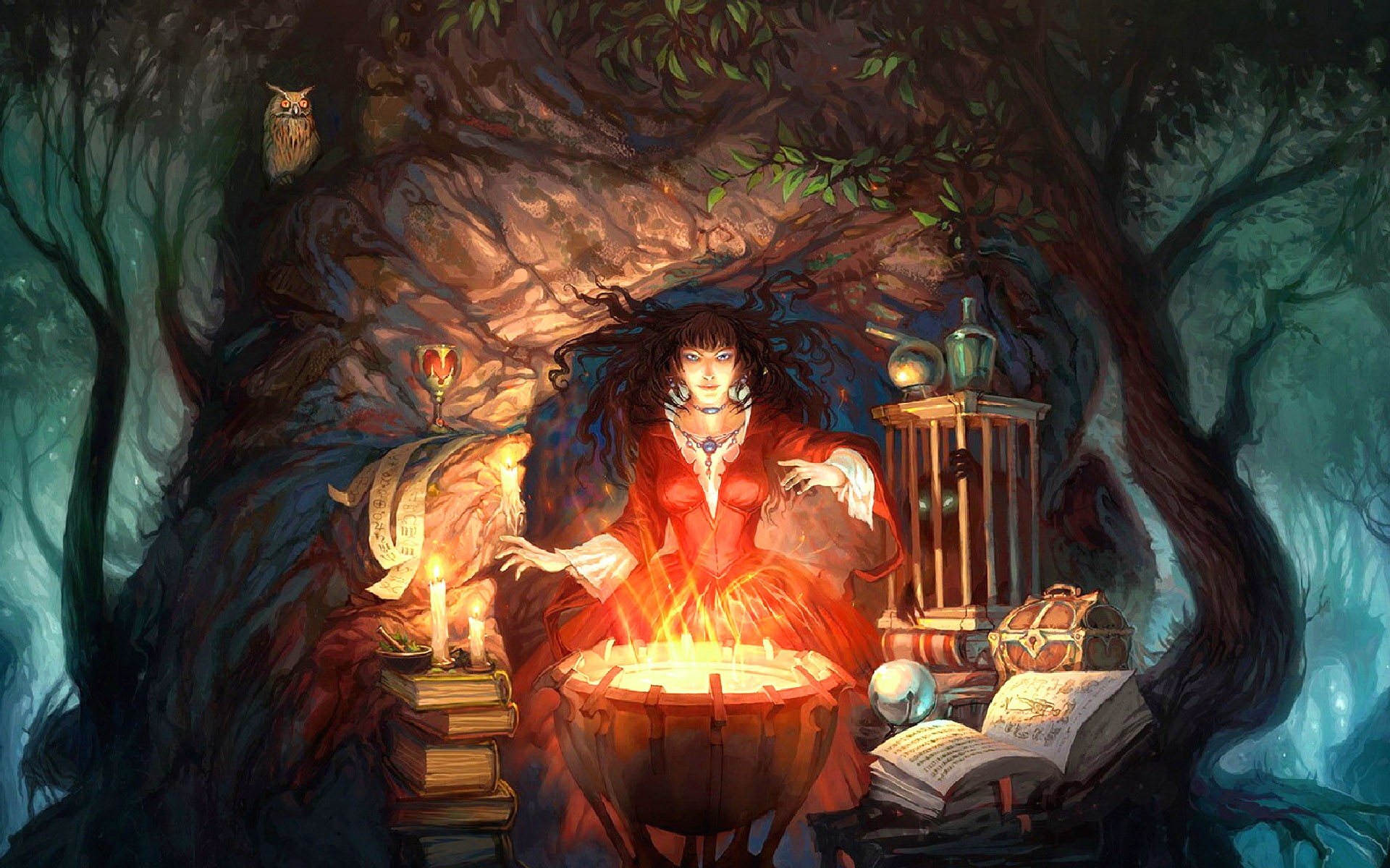 General 1920x1200 fantasy art witch fantasy girl women digital art