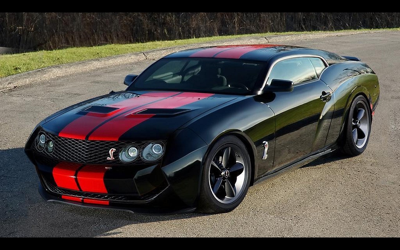 General 1280x800 Shelby muscle cars car Ford Gran Torino concept vehicle black cars racing stripes American cars
