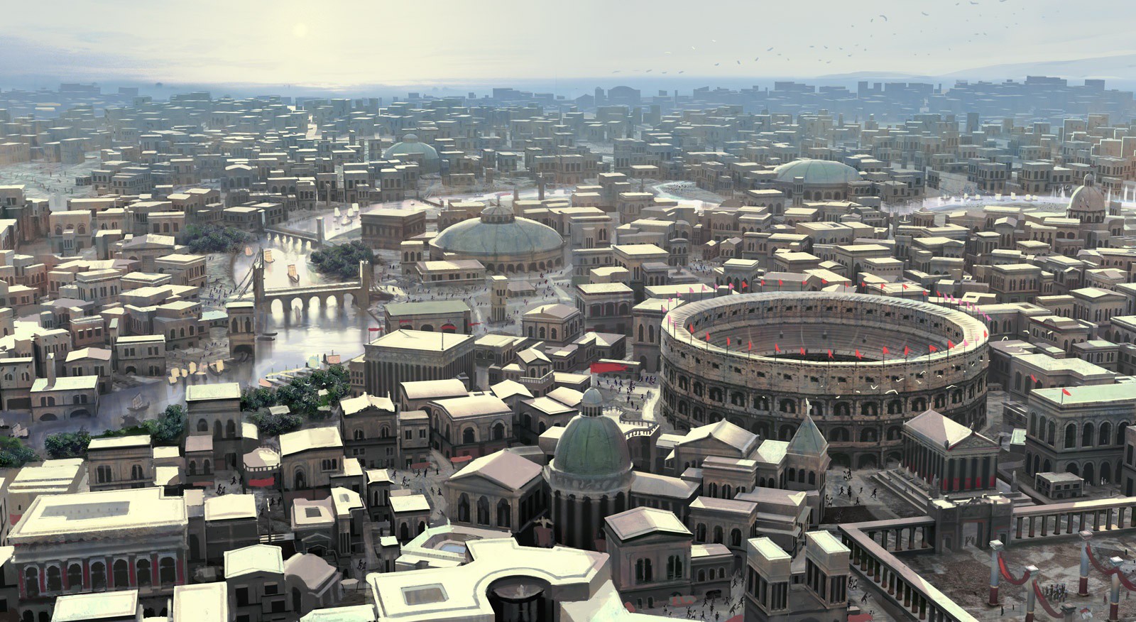 General 1600x876 Rome city ancient CGI digital art cityscape Ancient Rome