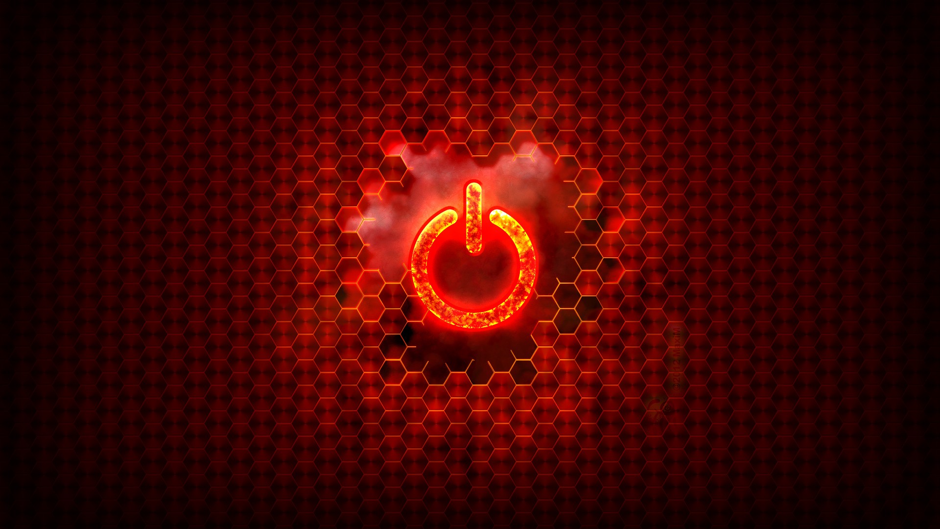 General 1920x1080 switches hexagon red texture digital art