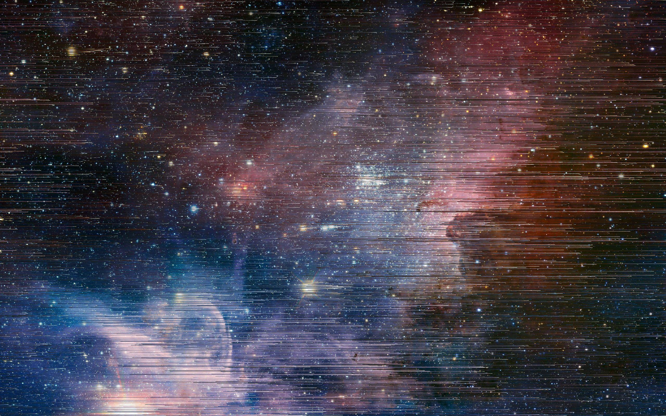 General 2560x1600 glitch art space nebula pixel sorting stars Carina Nebula space art