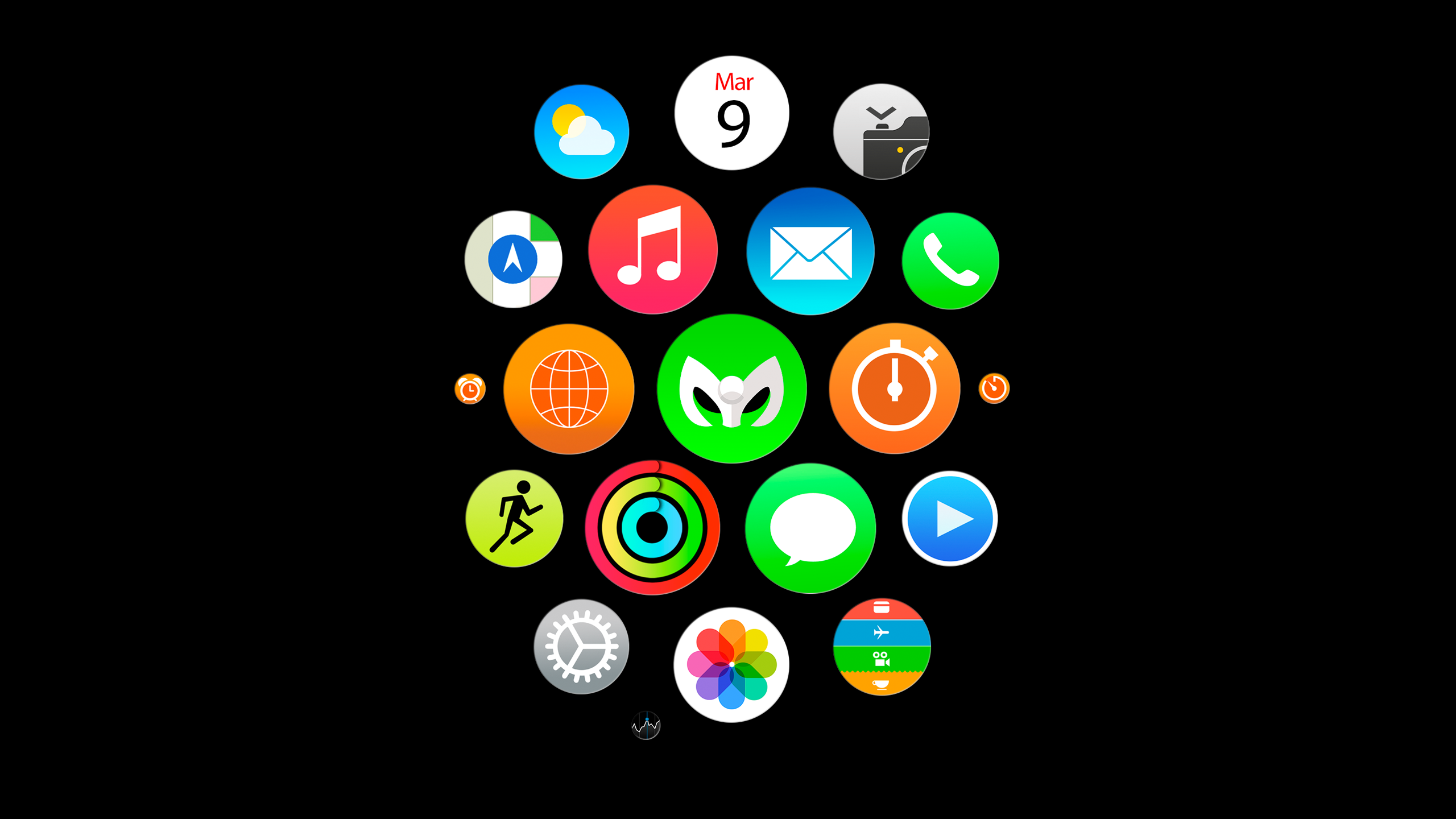 General 2560x1440 Apple Inc. colorful simple background black background technology minimalism