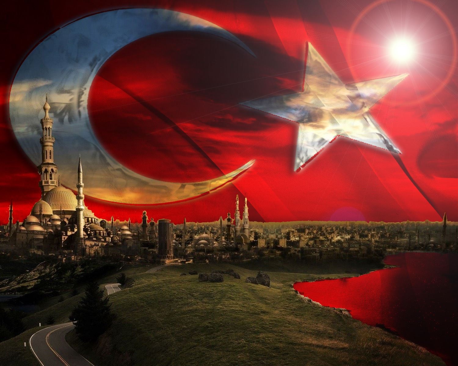 General 1500x1200 Turkey Turkish flag digital art