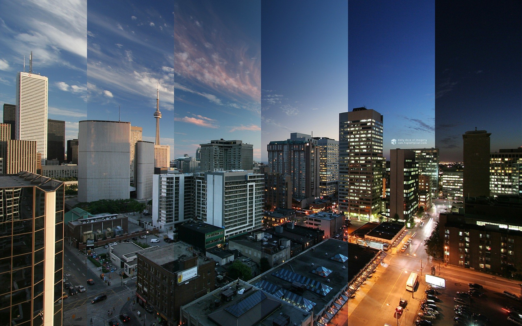 General 1680x1050 cityscape city building Toronto collage Canada sky CN Tower