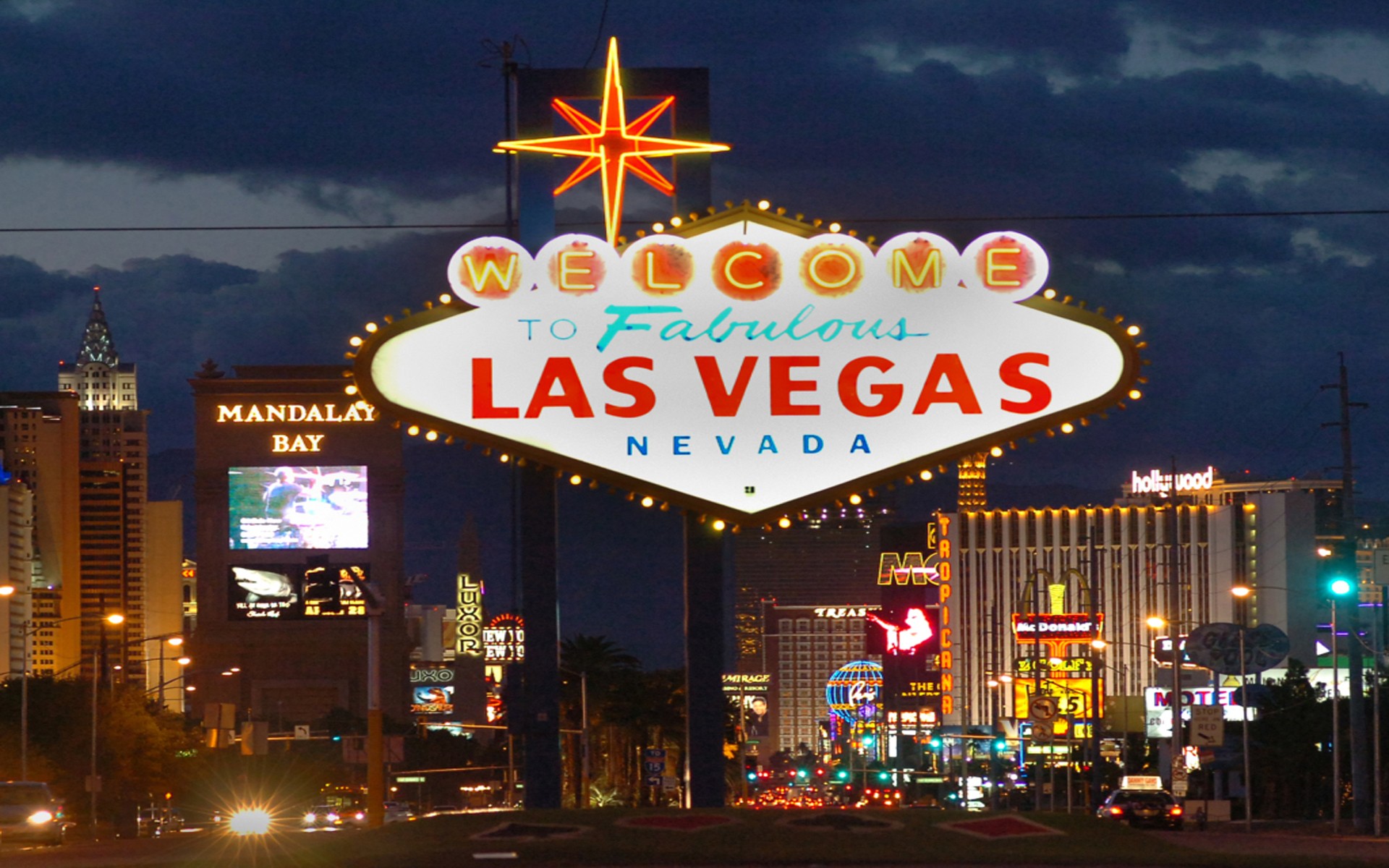 General 1920x1200 Las Vegas neon signs city USA city lights marquee Nevada landmark North America