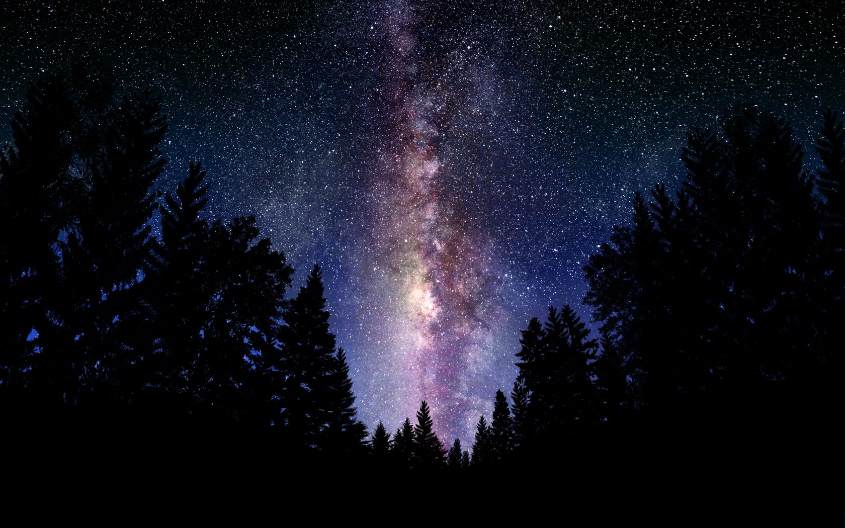 General 1680x1050 stars Milky Way space art space night trees nature starry night sky outdoors