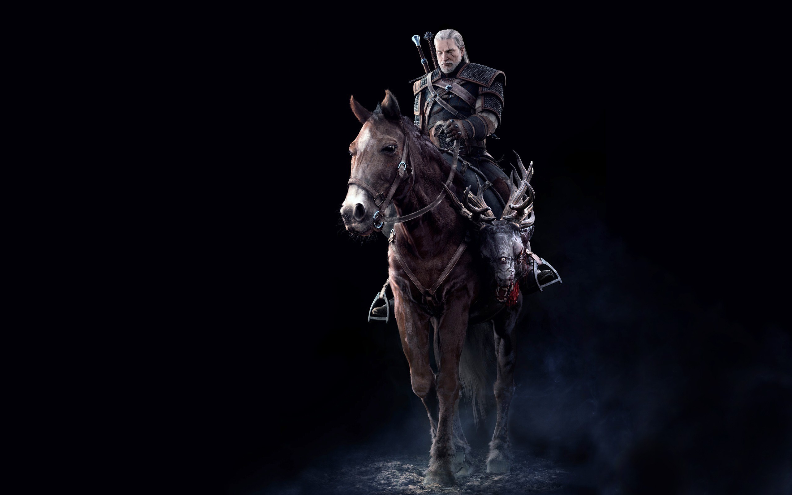 General 2560x1600 The Witcher 3: Wild Hunt video games The Witcher Geralt of Rivia Płotka (horse) RPG PC gaming horse fantasy men video game art
