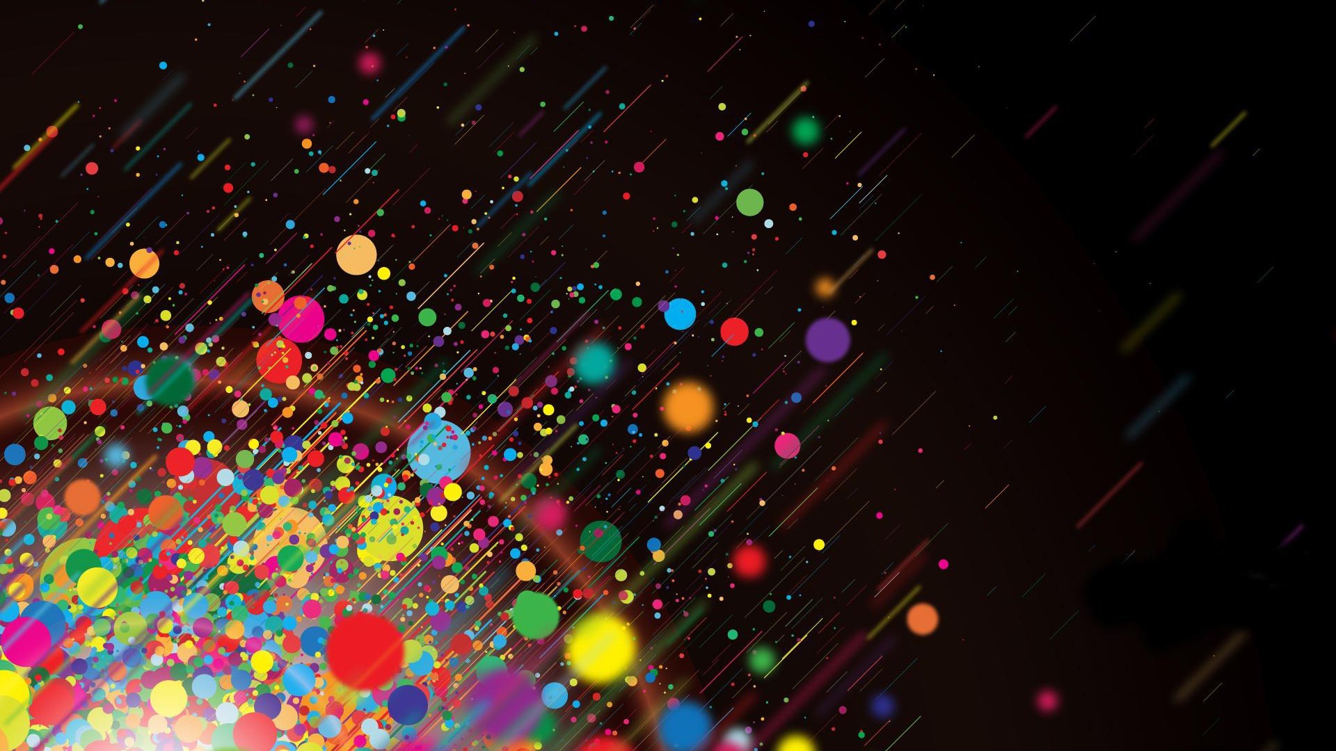 General 1920x1080 abstract colorful bubbles digital art CGI circle dots lines shapes Color Burst