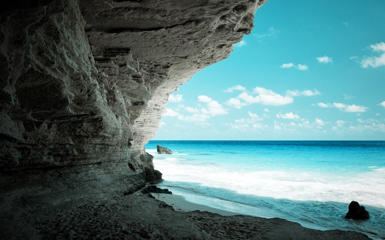 General 1280x800 beach cave coast sea horizon nature rocks outdoors sky