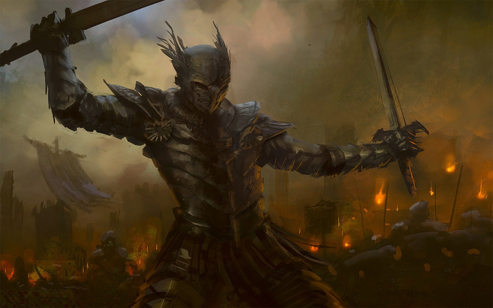 General 1680x1050 warrior fantasy art dark fantasy sword armor artwork