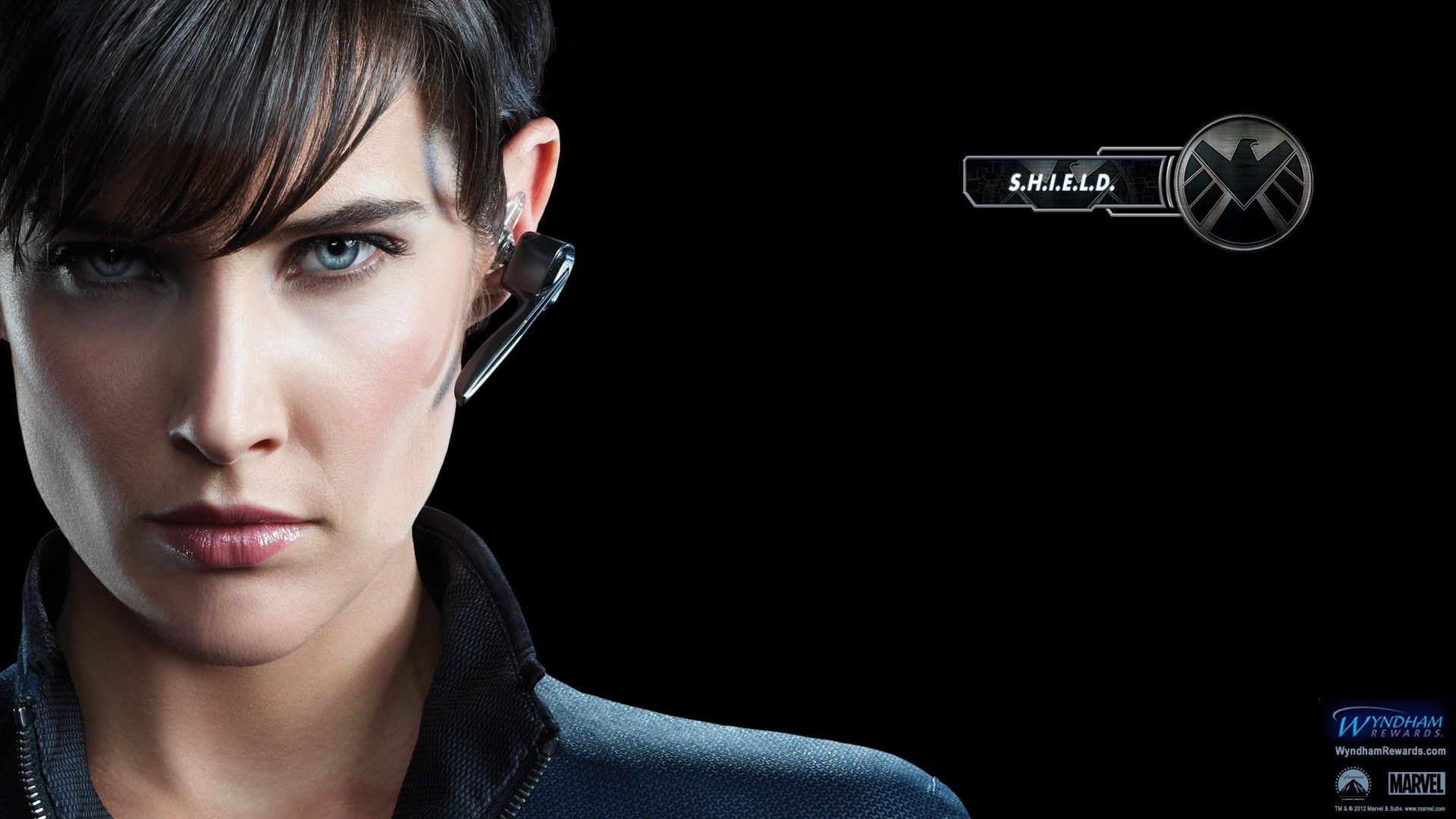 People 1920x1080 movies The Avengers Maria Hill Cobie Smulders S.H.I.E.L.D. women blue eyes dark hair Canadian women Marvel Cinematic Universe