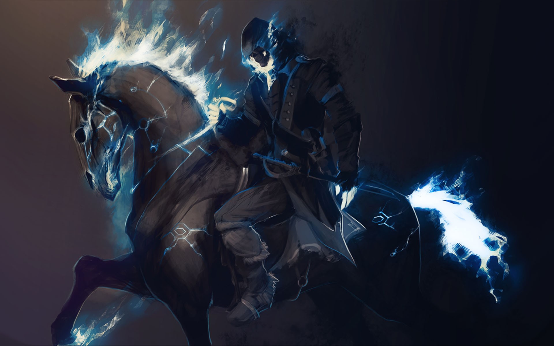 General 1920x1200 ghost fantasy art horse artwork digital art low light