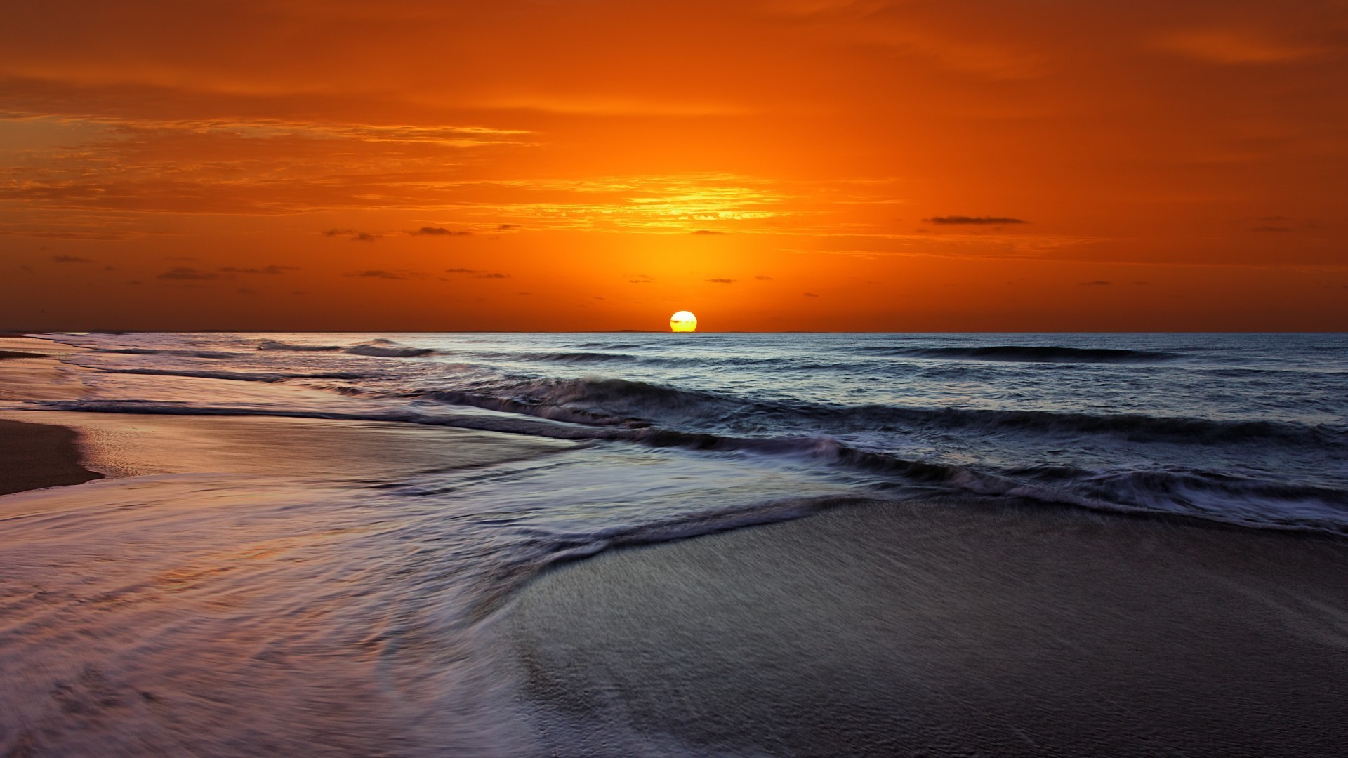 General 1920x1080 coast nature sea sunset horizon orange sky skyscape low light