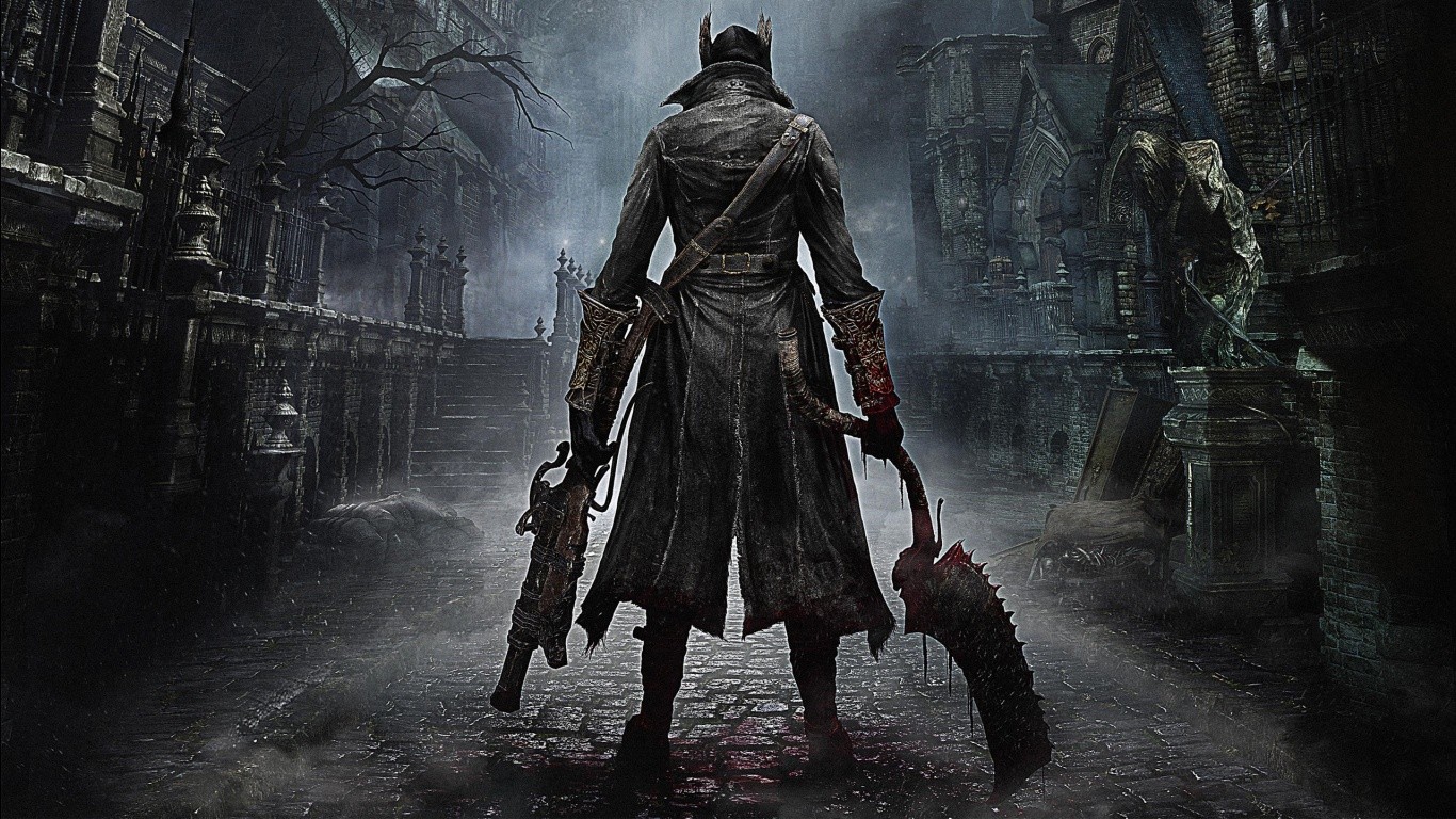 General 1366x768 Gothic blood video game art Bloodborne video games weapon From Software fantasy art