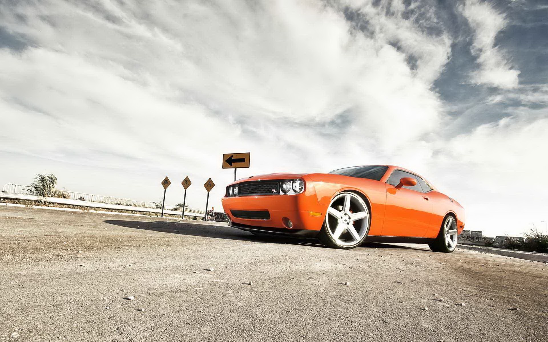 General 1920x1200 red cars Dodge Dodge Challenger muscle cars American cars orange cars car vehicle sign Stellantis