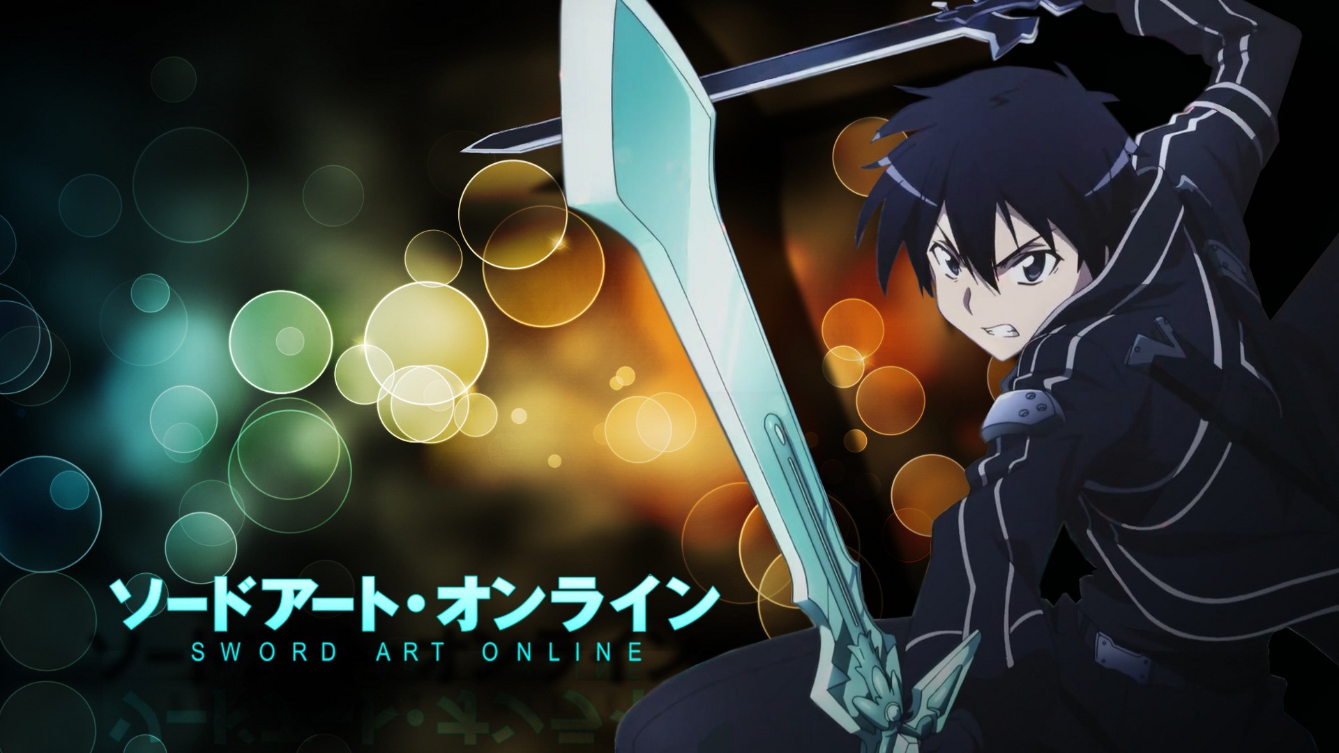 Anime 1920x1080 anime Sword Art Online dark hair black eyes sword anime boys Kirigaya Kazuto (Sword Art Online) angry face