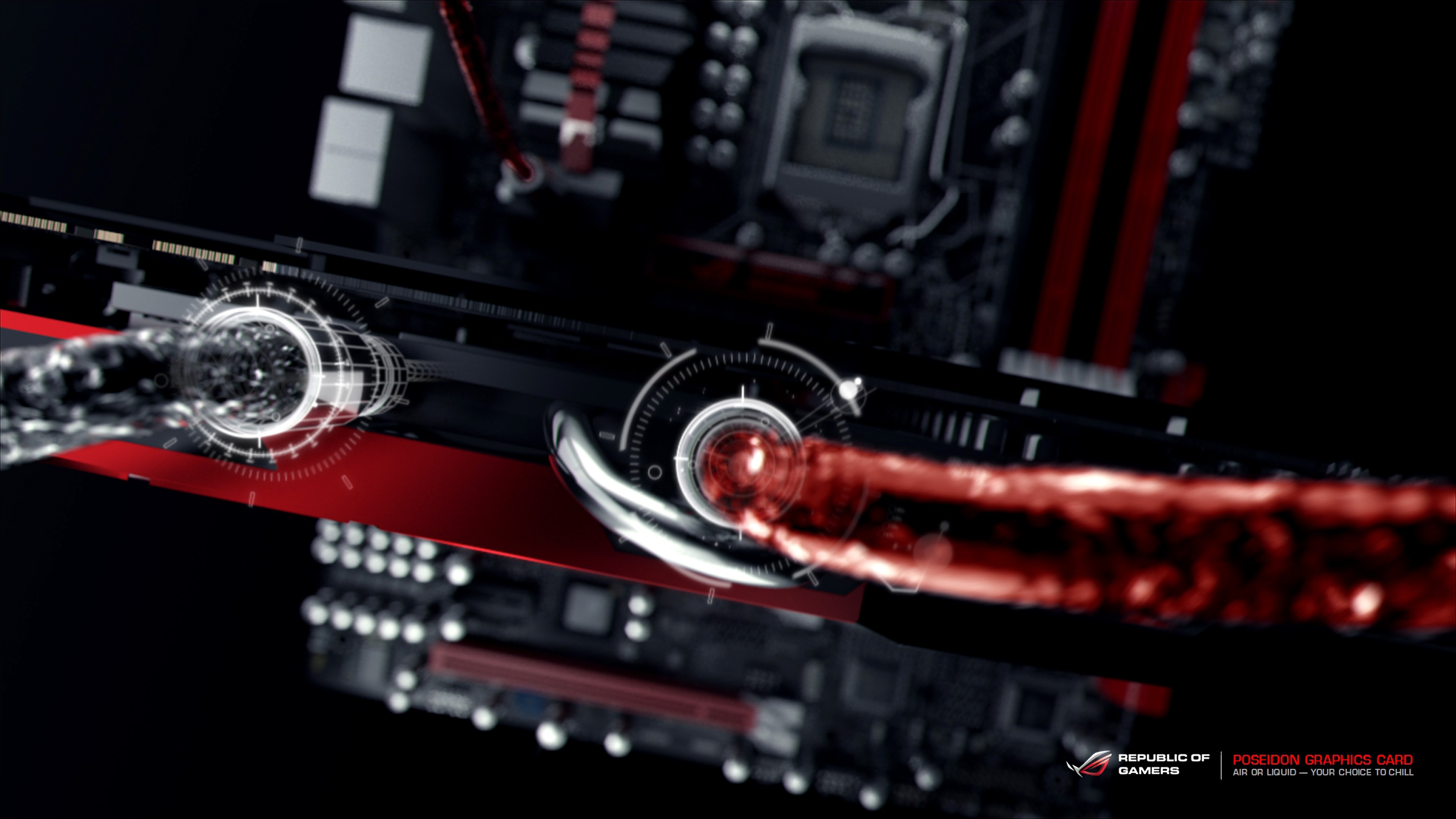General 3840x2160 Republic of Gamers computer PC gaming technology GPUs water cooling hardware closeup watermarked