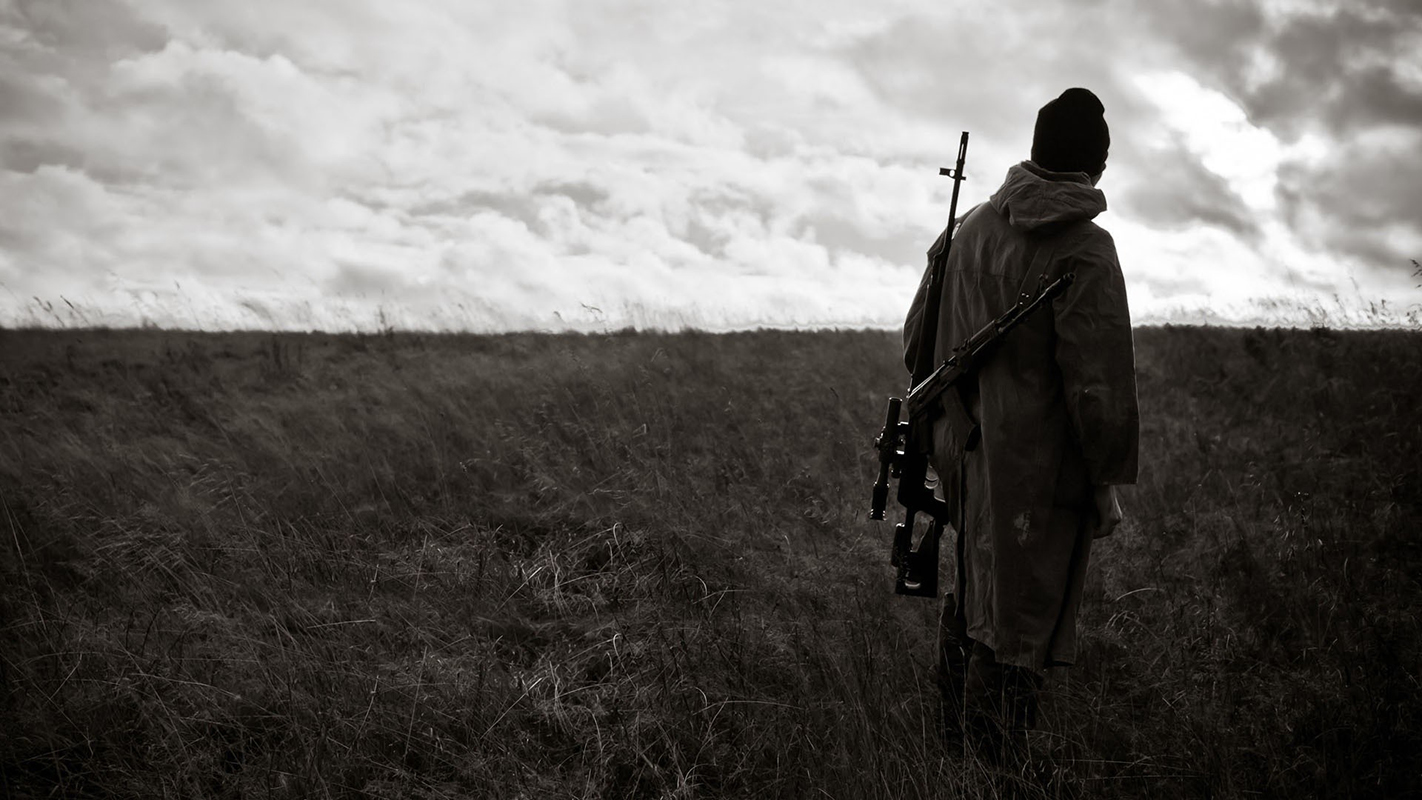 General 1422x800 Dragunov weapon alone men men outdoors field sky rifles standing sniper rifle assault rifle