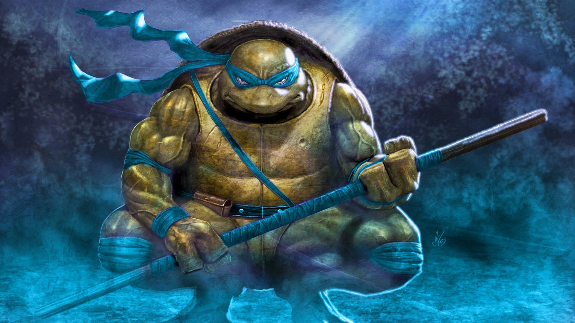 General 1920x1080 Teenage Mutant Ninja Turtles Leonardo (TMNT) warrior blue