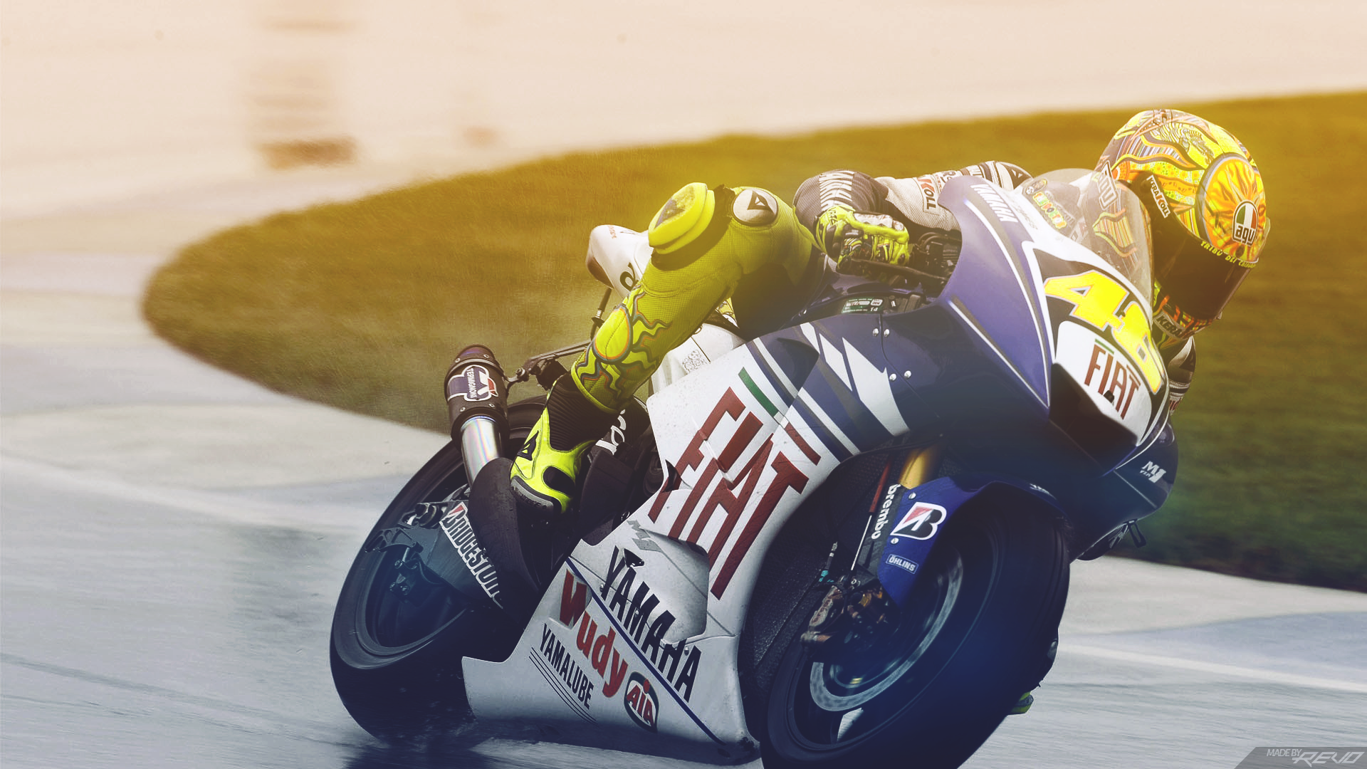 General 1920x1080 FIAT Yamaha motorcycle vehicle racing sport Valentino Rossi motorsport Racing driver Japanese motorcycles