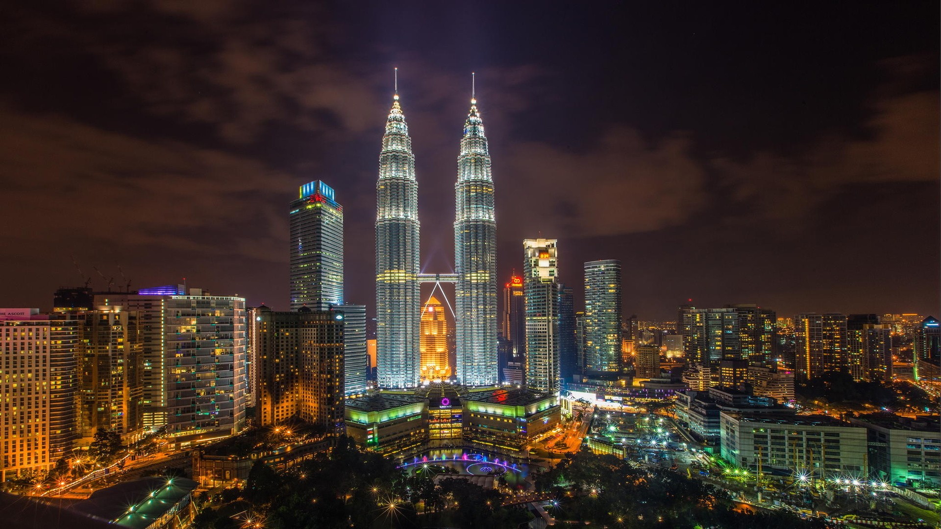 General 1920x1080 cityscape Kuala Lumpur Malaysia Petronas Towers Asia city lights night
