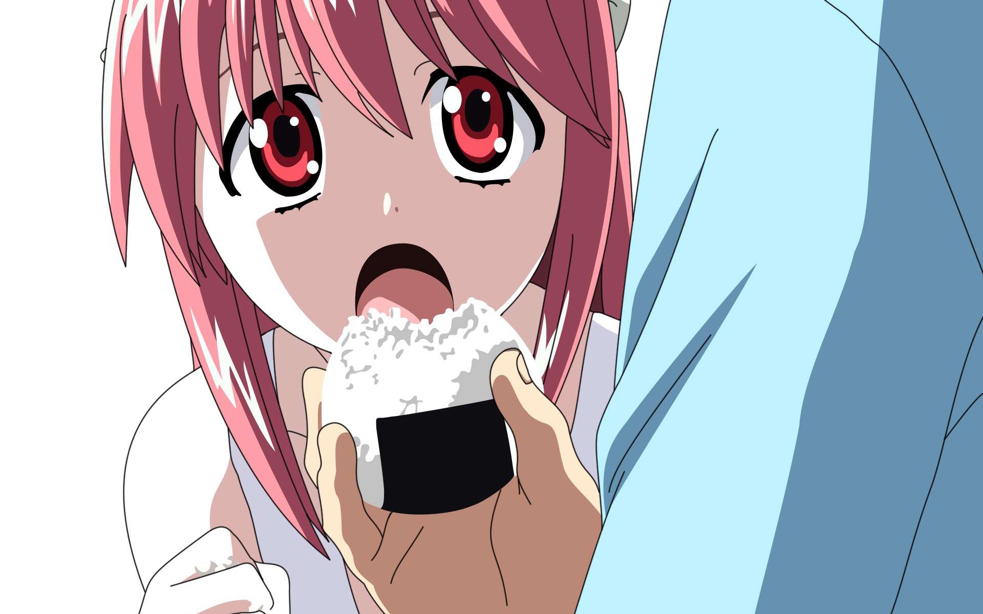 Anime 1920x1200 anime girls anime Nyu Elfen Lied open mouth pink hair red eyes