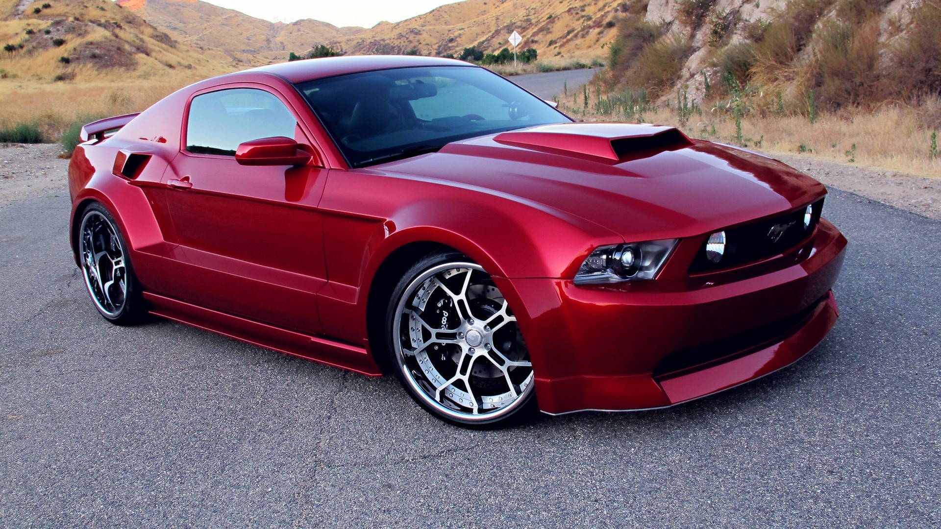 General 1920x1080 Ford Mustang red cars car vehicle Ford Ford Mustang S-197 II muscle cars American cars