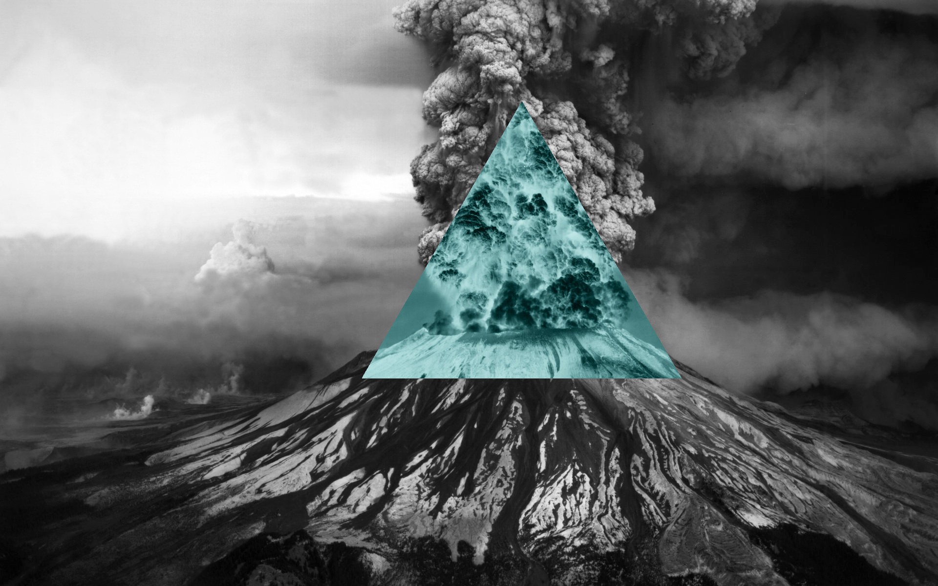 General 1920x1200 nature polyscape inverted volcano Illuminati triangle digital art turquoise cyan