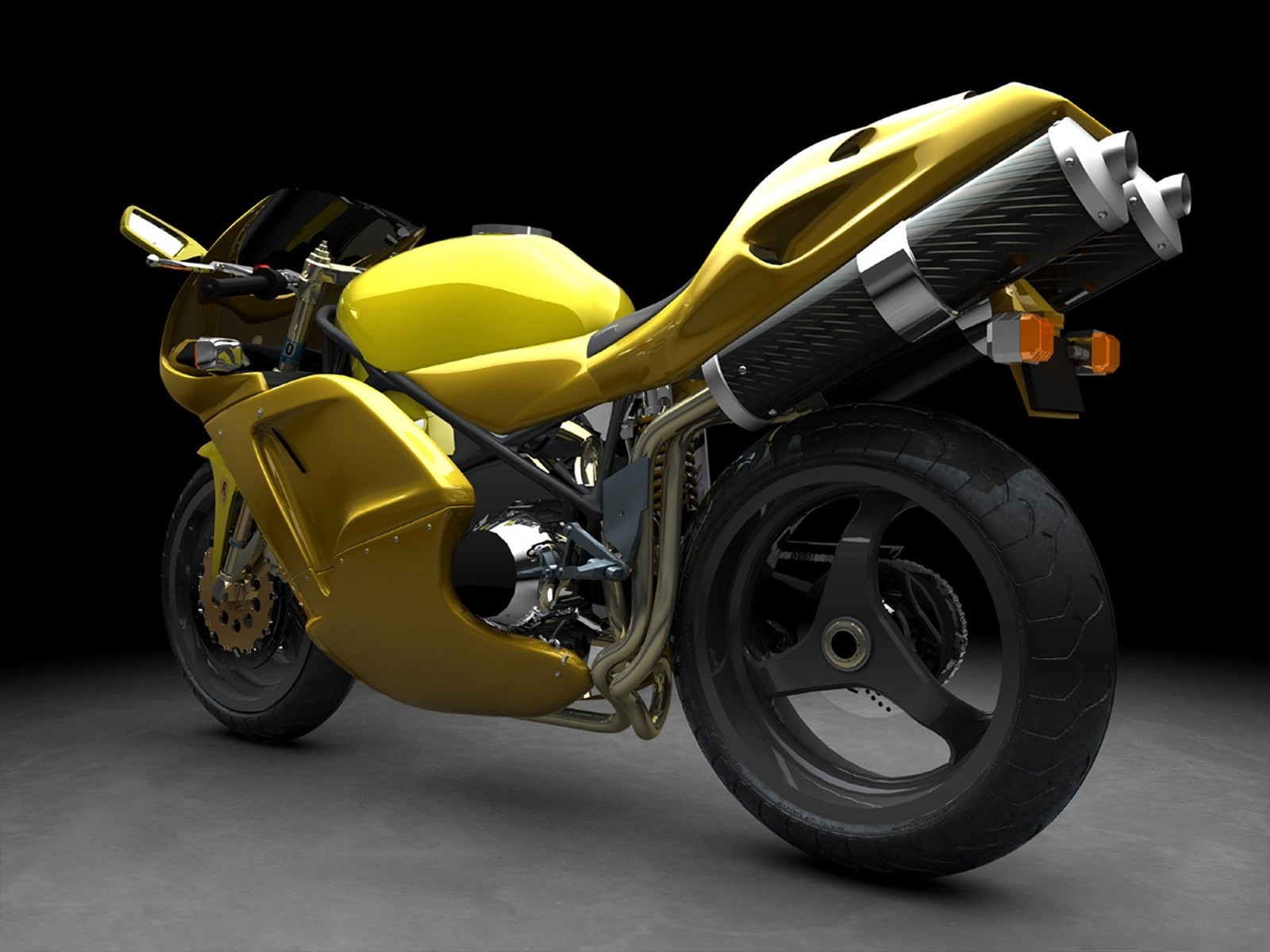 General 1600x1200 motorcycle video games vehicle yellow