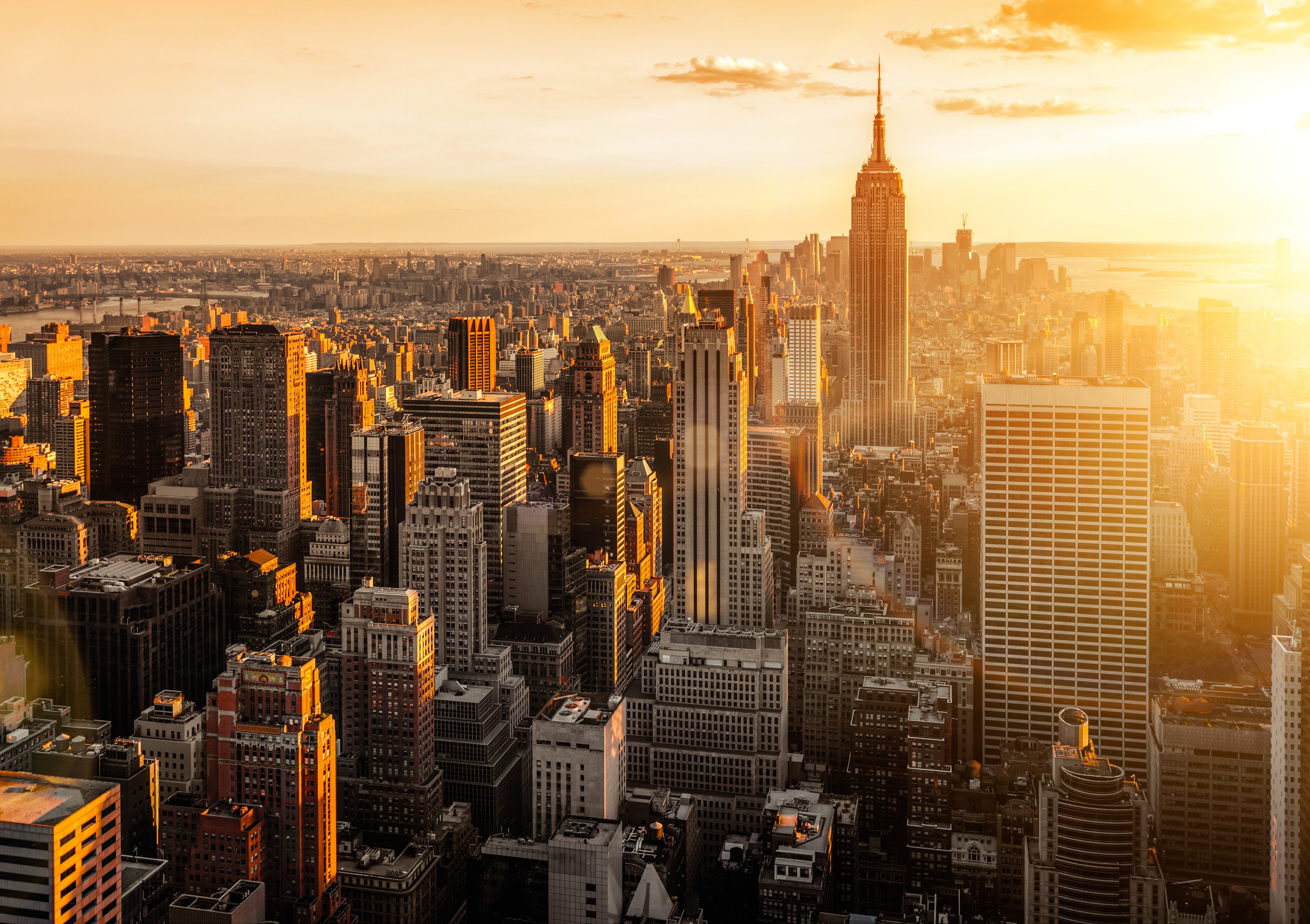 General 5615x3961 cityscape sunset New York City Manhattan USA