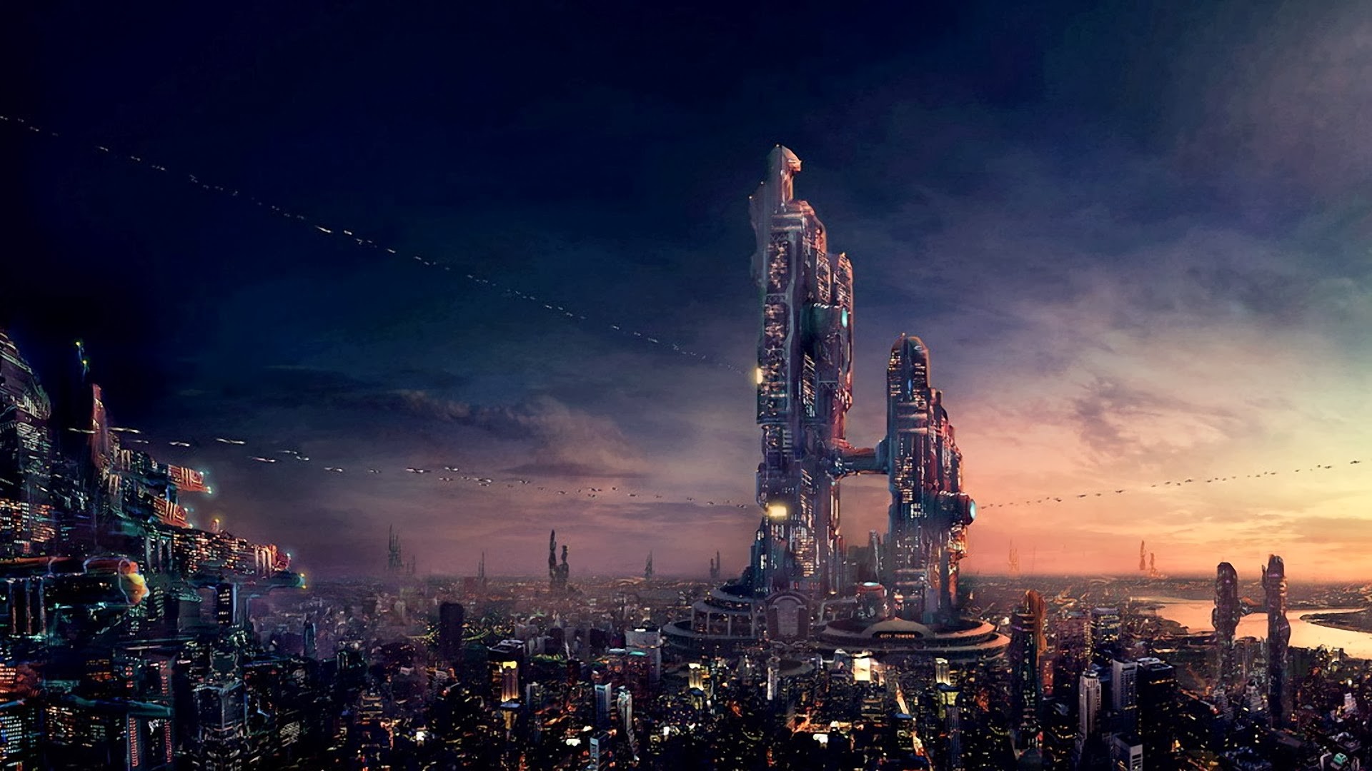General 1920x1080 futuristic city sky science fiction artwork cityscape digital art futuristic