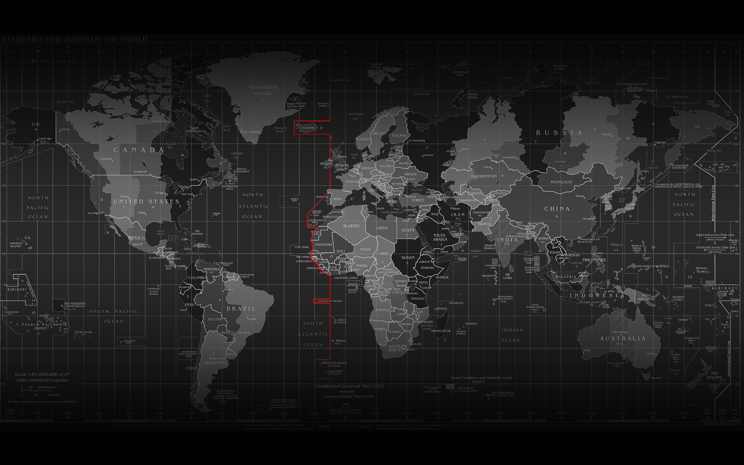 General 2560x1600 world world map digital art time zones map selective coloring infographics Digital Grid low light grid time