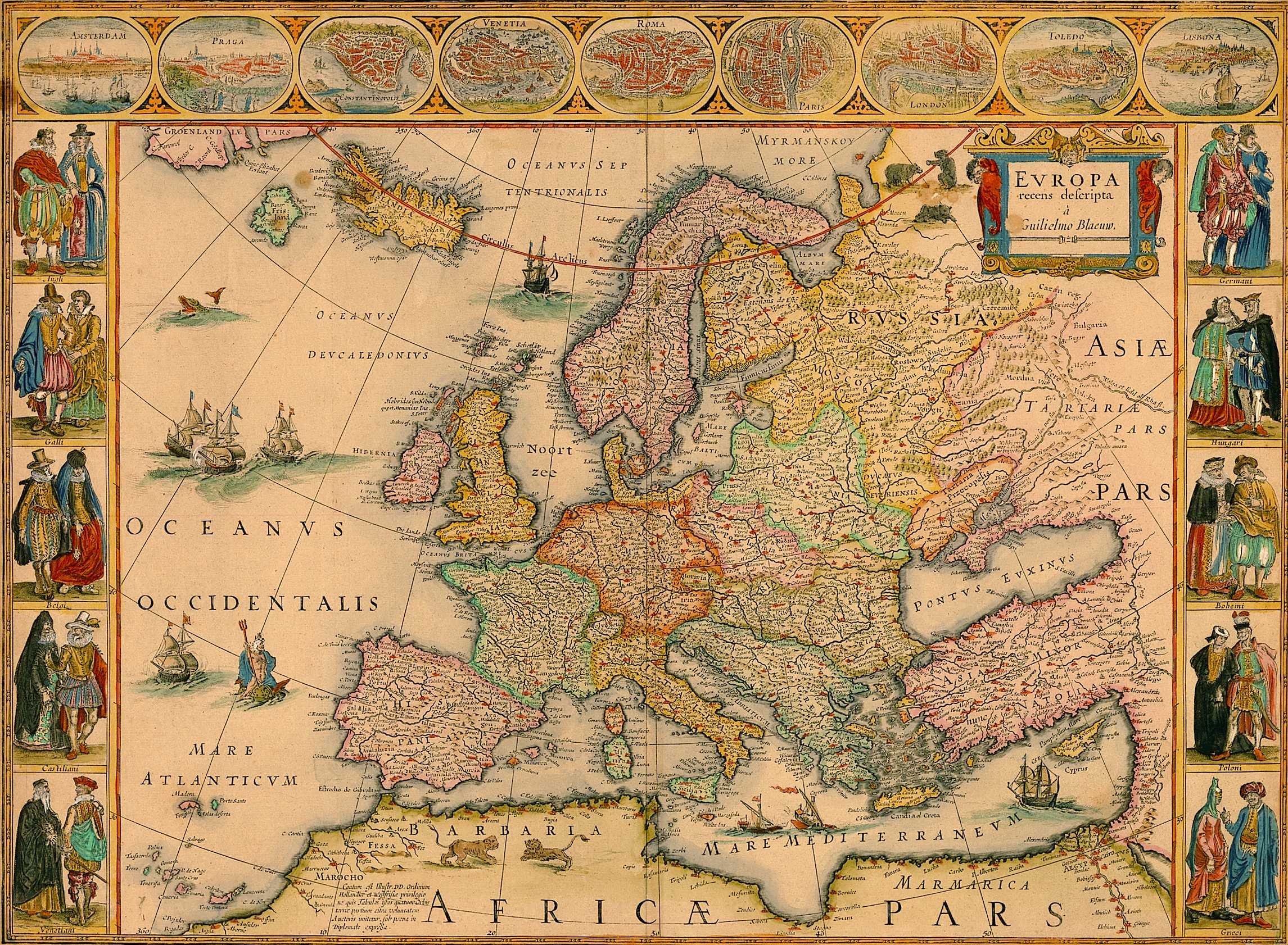 General 2291x1682 map Europe world map vintage cartography history old map digital art