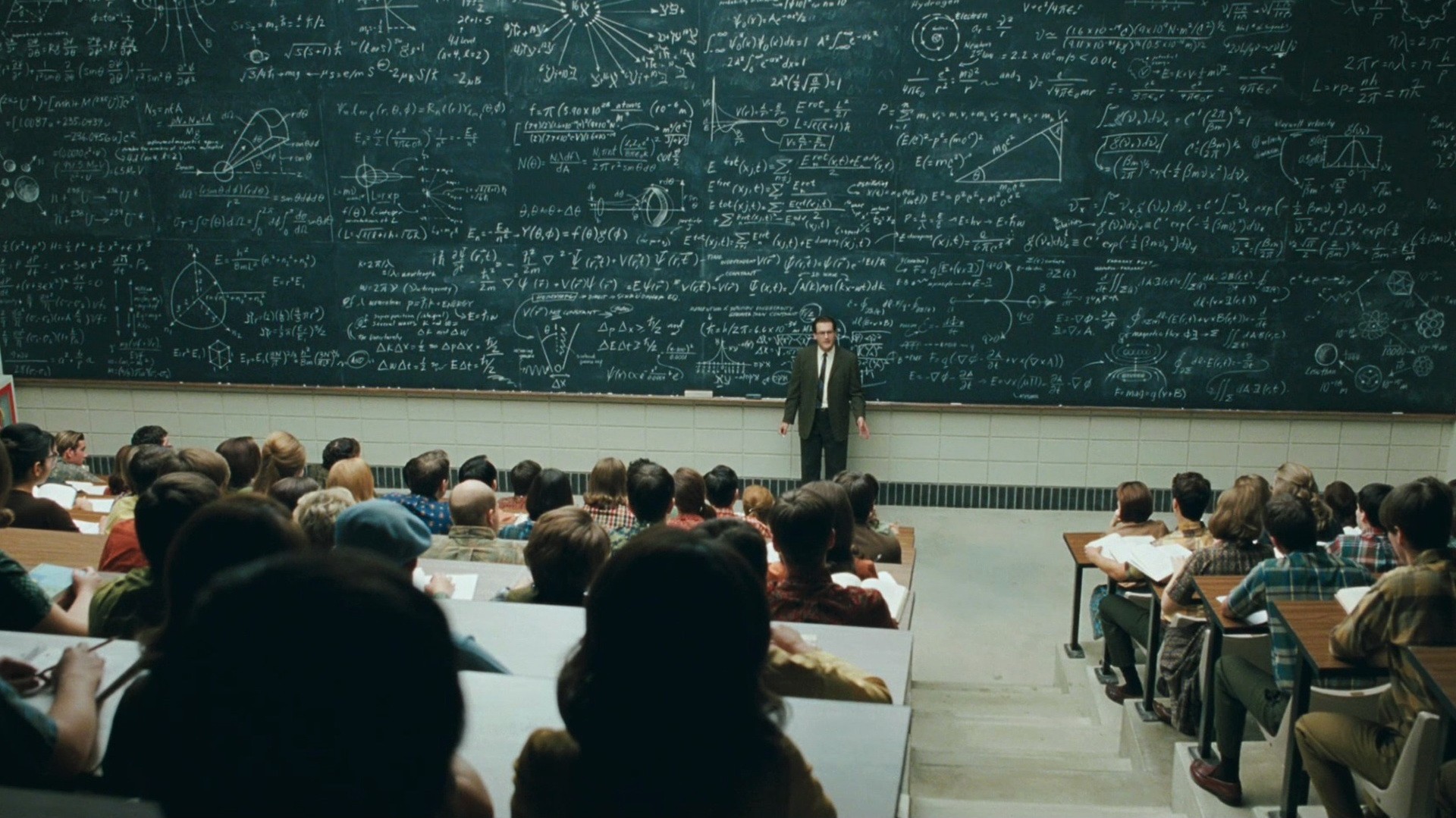 General 1920x1079 science chalkboard physics mathematics students university teachers formula people indoors