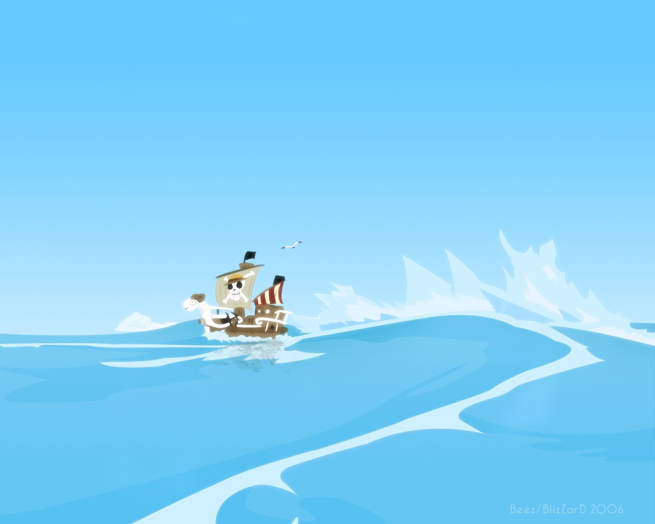 Anime 1280x1024 One Piece anime ship vehicle sea