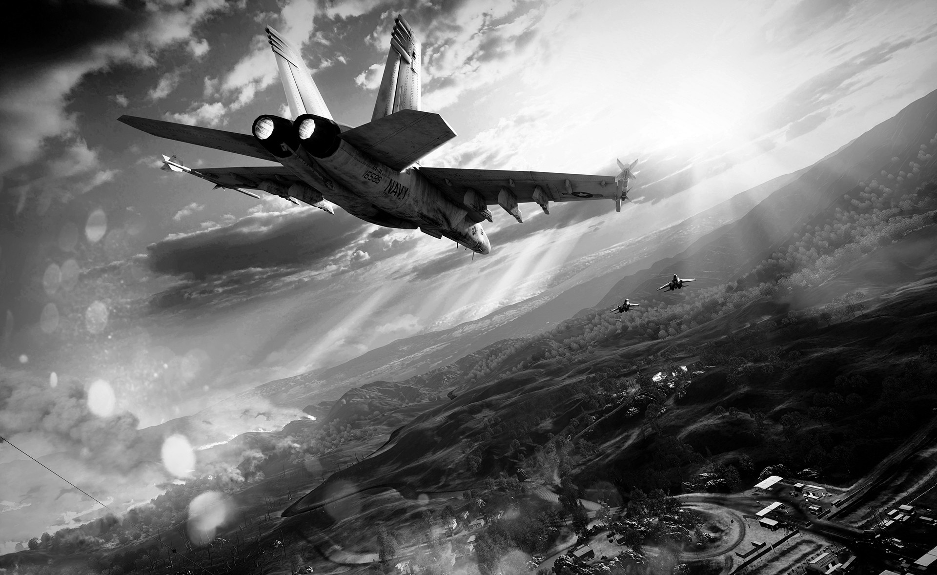General 1920x1178 airplane military aircraft Battlefield 3 video games aircraft numbers monochrome McDonnell Douglas F/A-18 Hornet United States Navy McDonnell Douglas American aircraft EA DICE Electronic Arts first-person shooter